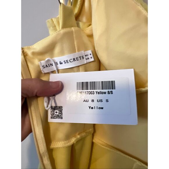 NWT Saints and Secrets Yellow Corset Top Pant / Jumpsuit - Picture 9 of 9